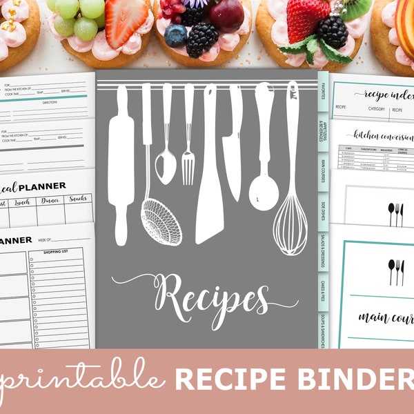 Druckvorlage Rezeptbuch: DIY Rezeptbuch + Essensplaner (PDF Download)