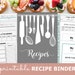 Recipe Binder + Printable Recipe Cards, PDF Download // Recipe Book - Recipe Organization // Engagement or Bridal Shower Gift, Recipe Sheets 