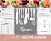 Recipe Binder + Printable Recipe Cards, PDF Download // Recipe Book - Recipe Organization // Engagement or Bridal Shower Gift, Recipe Sheets 