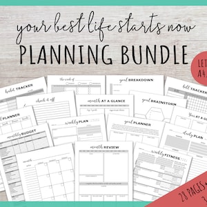 A5 Life Planner, Printable Planner Pages, Filofax A5 planner inserts, A4, Letter Size, Mom Planner Bundle, Weekly Planning PDF, W02p, Mo2p