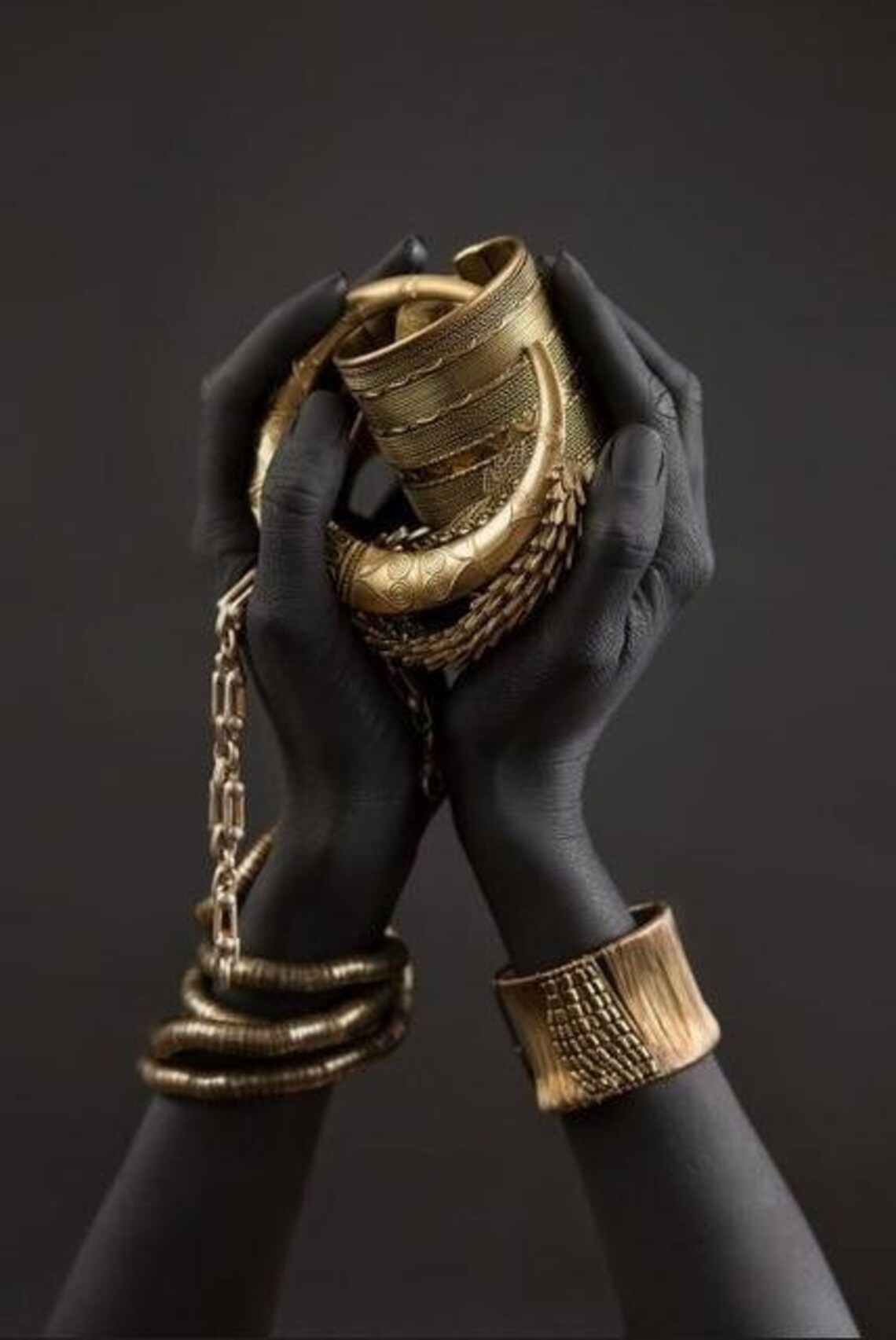 Black Woman's Hand With Gold Jewelry Canvas Paintings On Etsy