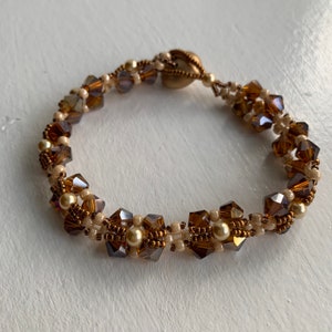Autumn-colored Crystal Bow Bracelet, Great for Holiday Gift, Birthday Present | Fits up to 7” wrist | Handmade seasonal bracelet