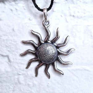 Silver Sun Necklace | Boho Style Necklace | Unisex Necklace Silver | Universe and Sun | Gift for Woman | Gift for Man | Norse Jewelry