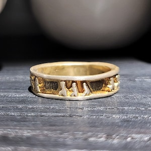 14k Gold Plated Silver Band With Human Figures - Stackable Ring - 925 Silver Ring - Gold Ring - Unisex Ring - Gift for Her - Gift for Him