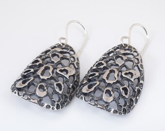 Boho Dangle Bronze Earrings, 8the Annyversary Gift, Available In Silver