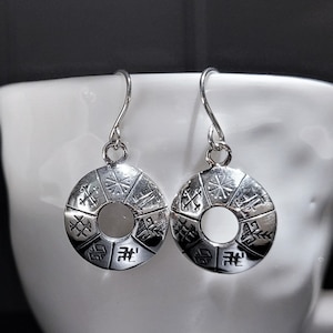 925 Silver Latvian 7 Day Symbols Earrings - Small Dangle Earrings - Earrings for Women - Gift For Women - Latvian Jewellery