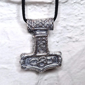 Silver Viking Thor&#39;s Hammer Pendant | Silver Mjolnir Necklace Men | Viking Necklace | Norse Pendant | Masculine Pendant | Latvian Jewelry
