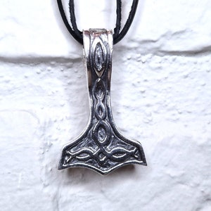 Silver Thor&#39;s Hammer necklace | Norse Necklace Men | Bronze Men&#39;s Mjolnir Necklace | Silver Viking Thor&#39;s Hammer Pendant | Gift for Man