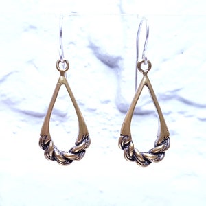 Latvian Namejs Earrings | Bronze Braided Dangle Drop Earrings | Bronze Namejs Earrings | Latvian Earrings | Latvian Jewelry | Viking Women
