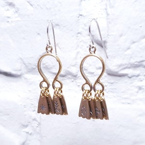 Latvian 7 Day Charms Earrings | Dangle Bronze Charms Earrings | Protective Symbols Jewellery | Gift For Her | Earrings With Baltic Runes