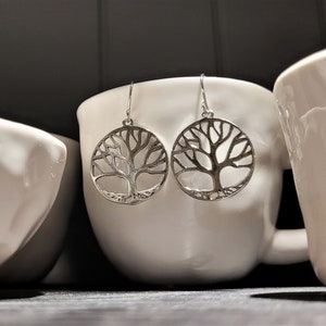 Silver Tree Earrings, Tree Of life, Tree of World Earrings, Silver Lace Earrings, Nature inspired earrings, Boho Earrings