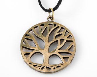 Grande collana unisex in bronzo albero della vita, ciondolo in argento sterling tree of life per uomini e donne