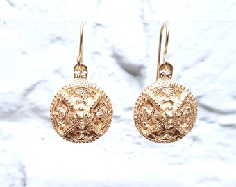 Viking Jewelry | 14k Gold Plated Earrings | Viking Ornaments | Dangle Drop Earrings | Small Earrings | Gift For Women | Silver Earrings