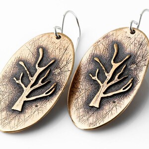 Bronze Tree Earrings, Boho Earrings Tree of Life, Beautiful Nature Earrings