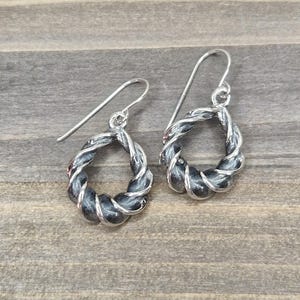 Braided Dangle Silver Earrings | Namejs Earrings | Latvian Jewellery | Latvian Earrings