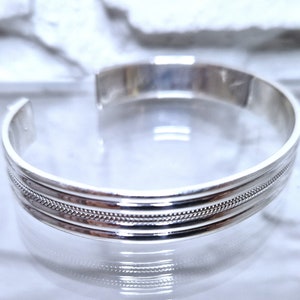 925er Silber Armreif Wikinger Silber Armreif mit Muster Armband Verstellbar Chunki Silber Armspange Frauen Offenes Armband Geschenk Frauen Geschenk Männer