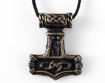 Mjolnir Con Nodo Celtico Collana Vichingo Martello Di Thor Argento 925