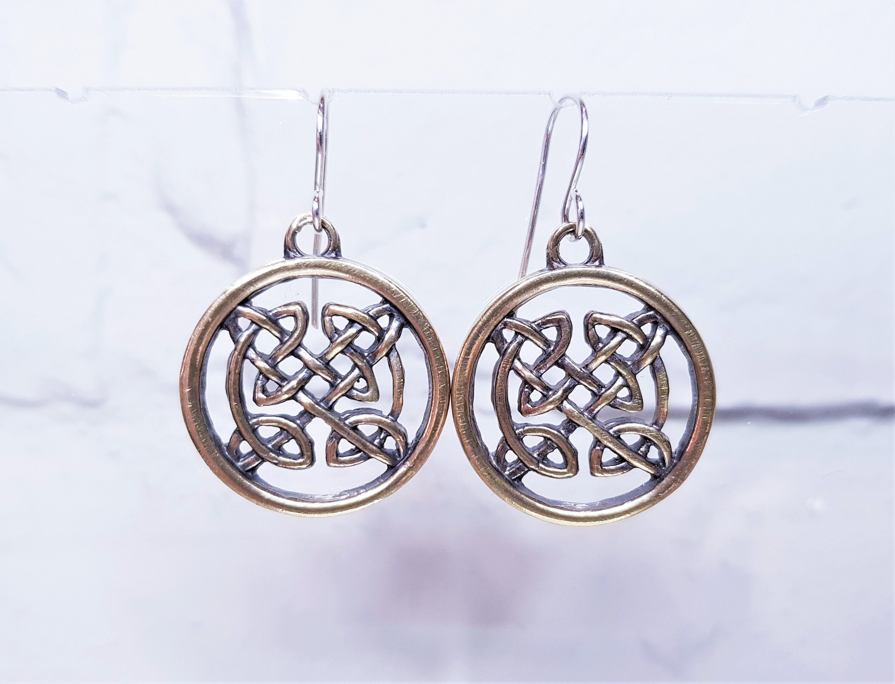 Bronze Celtic Node for Protection Earrings | Celtic Knot Jewelry ...