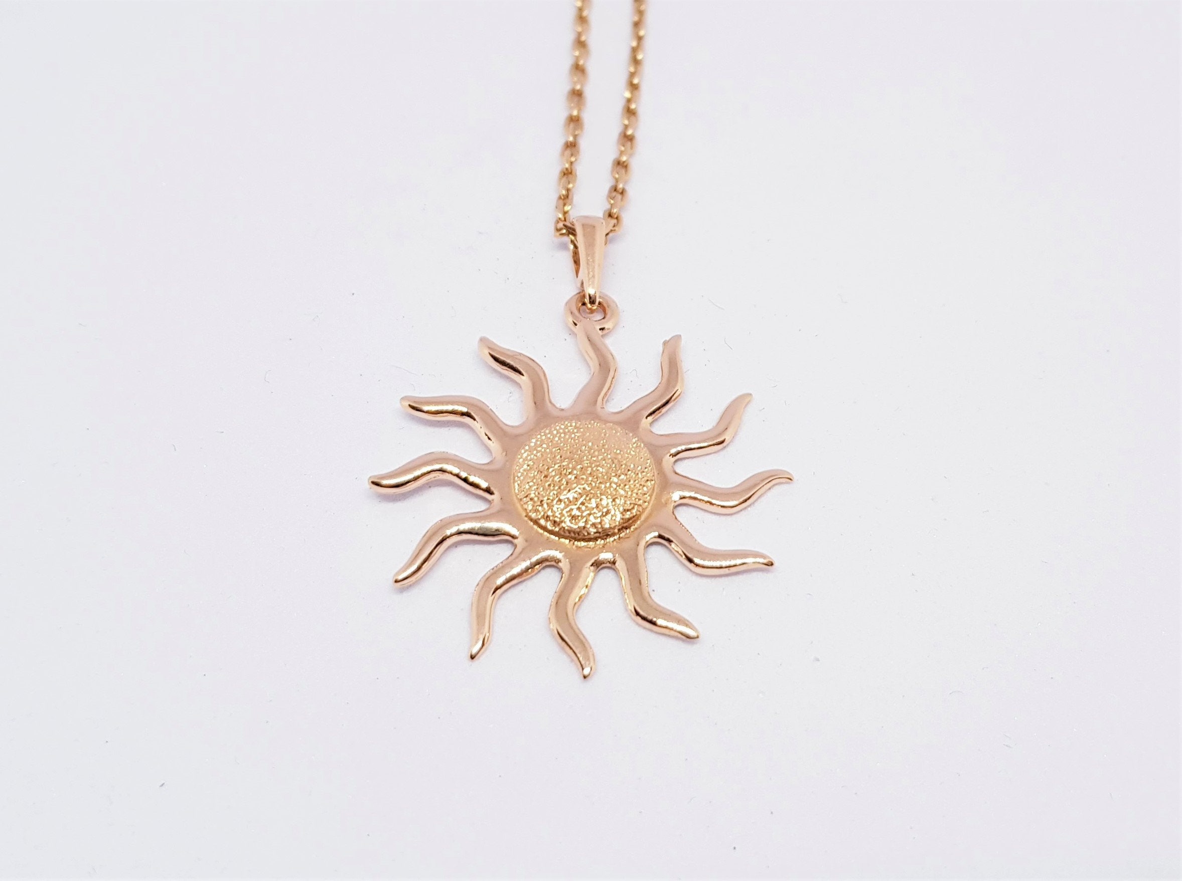 Witch jewelry gold sun symbol pendant for abundance magic