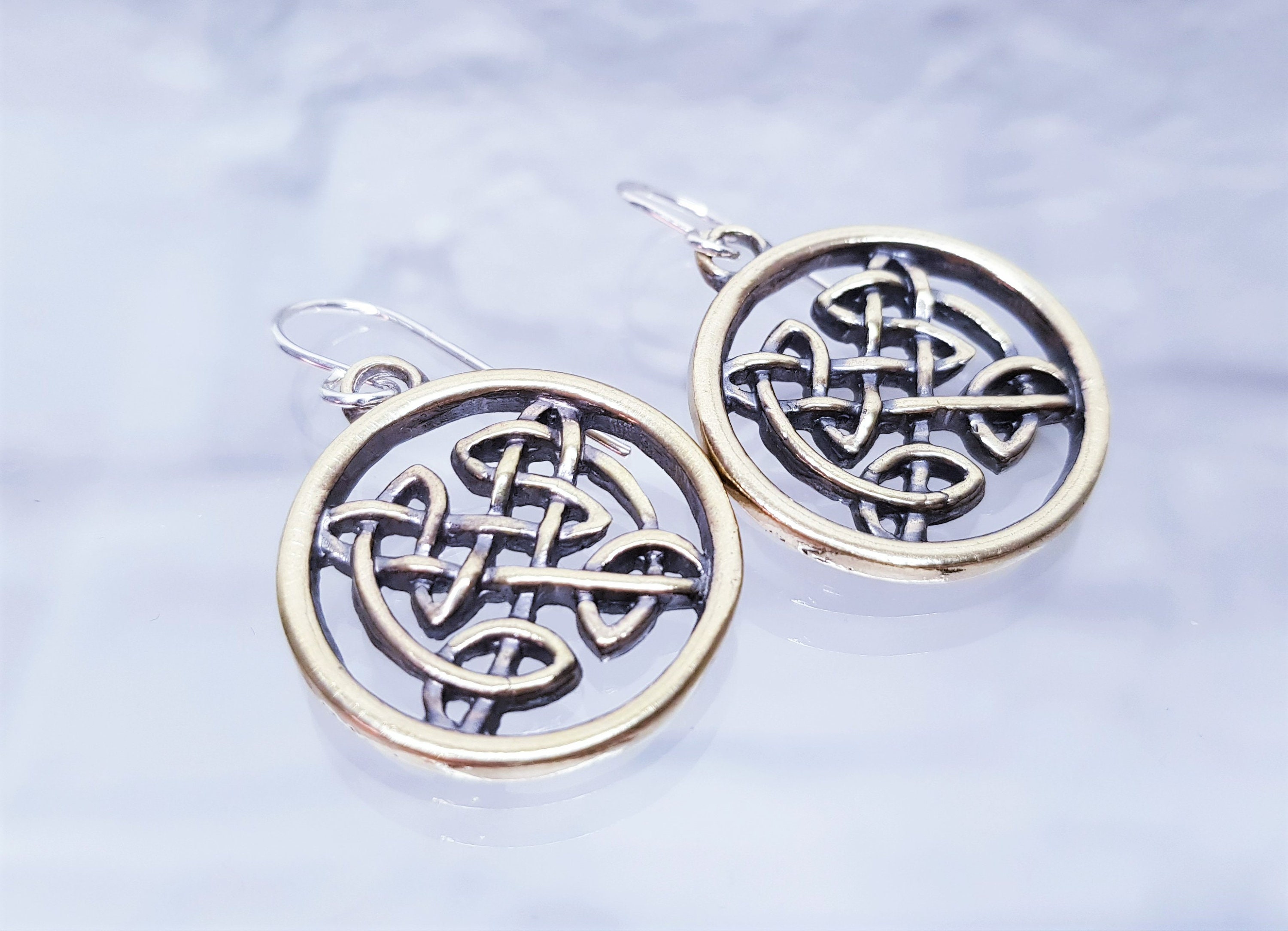 Bronze Celtic Node for Protection Earrings | Celtic Knot Jewelry ...