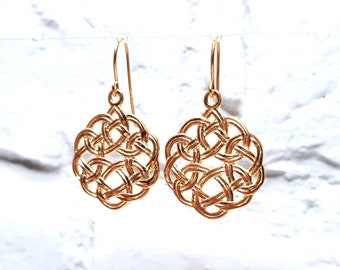 Celtic Earrings | 14k Gold Plated | Norse Jewelry | Dara Knot Jewelry | Gift For Women | Gift For Christmas | Women Earrings | Viking Women