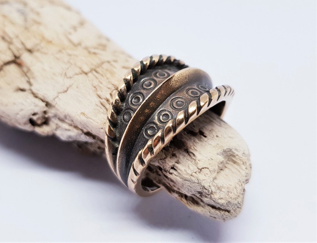 Bronze Latvian Warriors' Ring - Handmade Bronze Ring With Pagan Symbols ...