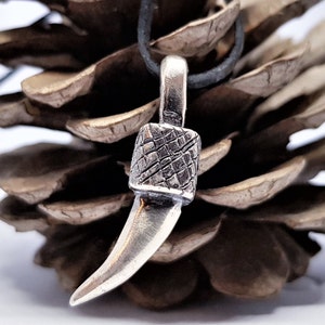 Collier dent de loup viking en bronze et argent, cadeau pour homme et garçon, cadeau pour père et fils, bijoux pour homme