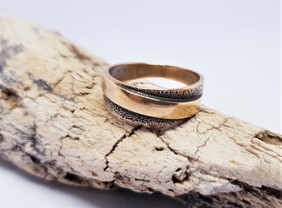 Buy Bronze Wedding Ring Mens Wedding Band, Cool Mens Ring Bronze Hammered  Ring, Mens Personalized Ring, Bronze Engagement Ring Alternative Online in  India - Etsy