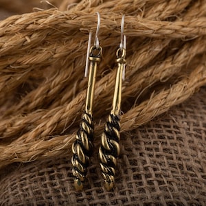 Baltic Pagan King Namejs Style Earrings In Bronze Or Silver, Medieval Jewellery, Symbolic Scandinavian And Baltic Jewelry