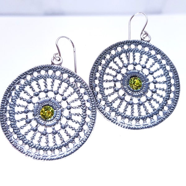 Large Silver Dangle Earrings | Modern Earrings | Esrrings For Women | Comfortable Silver Earrings | Silver Jewelry | Disc Earrings