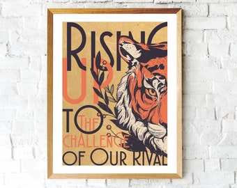 Eye of the Tiger Music Poster, 11x14, Music Print, Tiger Poster, Music Wall Art, 80s music, Tiger Art, Music Gifts
