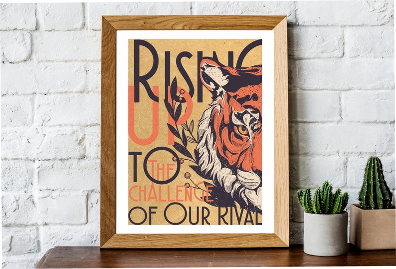 Eye of the Tiger Music Poster, 11x14, Music Print, Tiger Poster, Music Wall Art, 80s music, Tiger Art, Music Gifts image 3