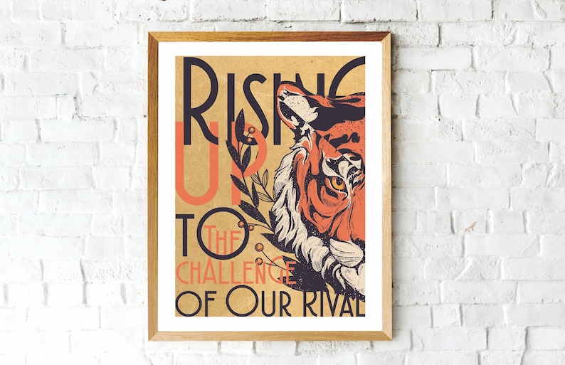 Eye of the Tiger Music Poster, 11x14, Music Print, Tiger Poster, Music Wall Art, 80s music, Tiger Art, Music Gifts image 1