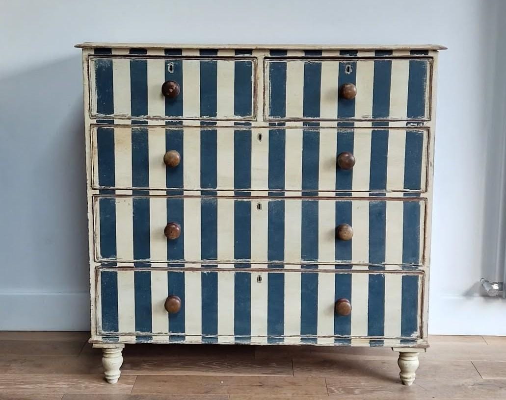 blue and white striped dresser Custom Painted Antique Chests of Drawers Black Velvet Dress with vinyl abrasive cleaners Color:Bright Royal/Purple Bedroom dresser