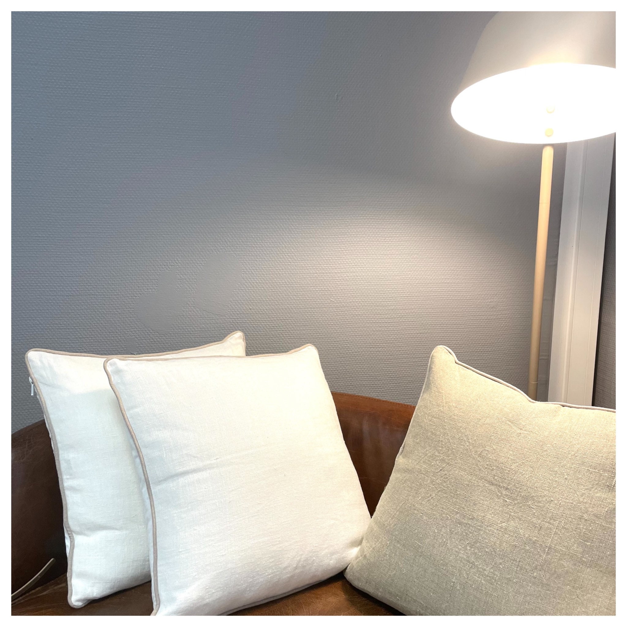 Coussin Lin et Coton Blanc - 45x45 cm