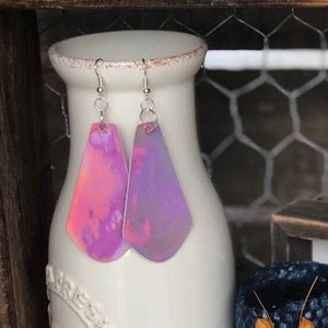 Holographic Leather Earrings