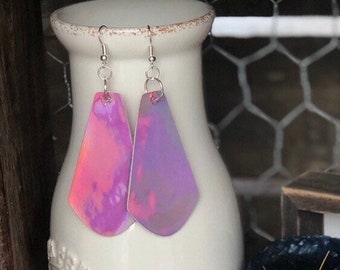 Holographic Leather Earrings