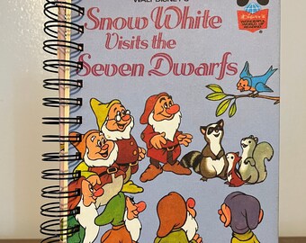 Disney's Snow White Visits the Seven Dwarfs repurposed wire bound journal