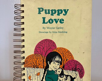 Puppy Love repurposed wire bound journal