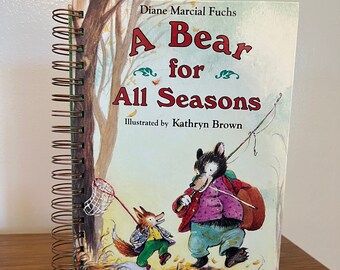 A Bear for All Seasons repurposed wire bound journal