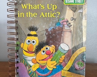 Sesame Street - Little Golden Book repurposed wire bound journal