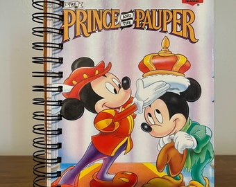 Disney's Prince and the Pauper repurposed wire bound journal