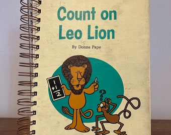 Count on Leo Lion repurposed wire bound journal