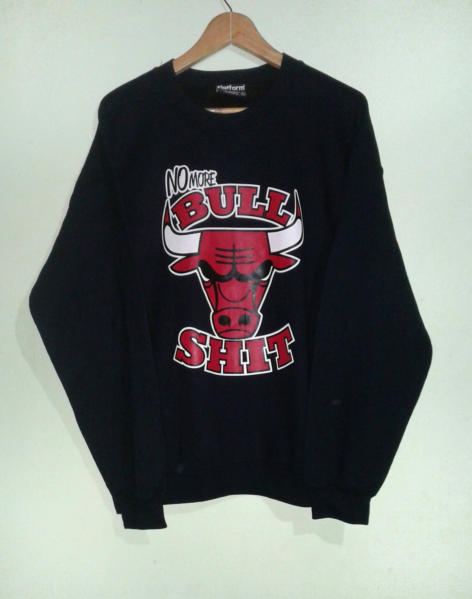 RaRe BULL SHIT Big Logo Print Spell Out Vintage Sweatshirt Etsy