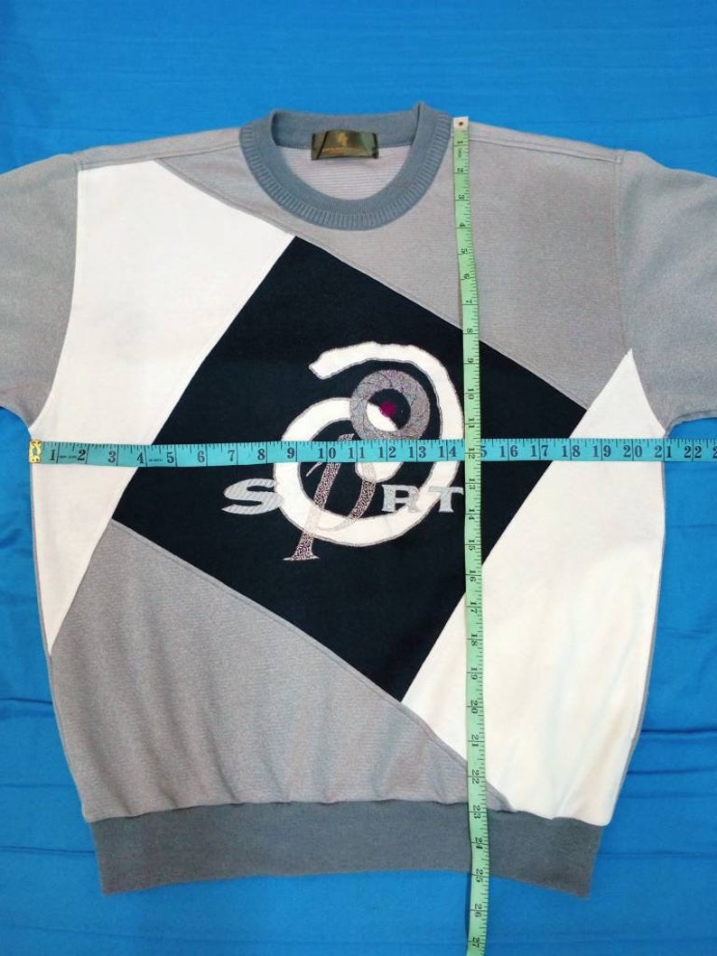 Joyfulment /& Activity Sports Big Logo Embroidery Vintage Sweatshirt Jumper Side Pocket Sportswear Streetwear Jacket M Saiz. E31 RaRe