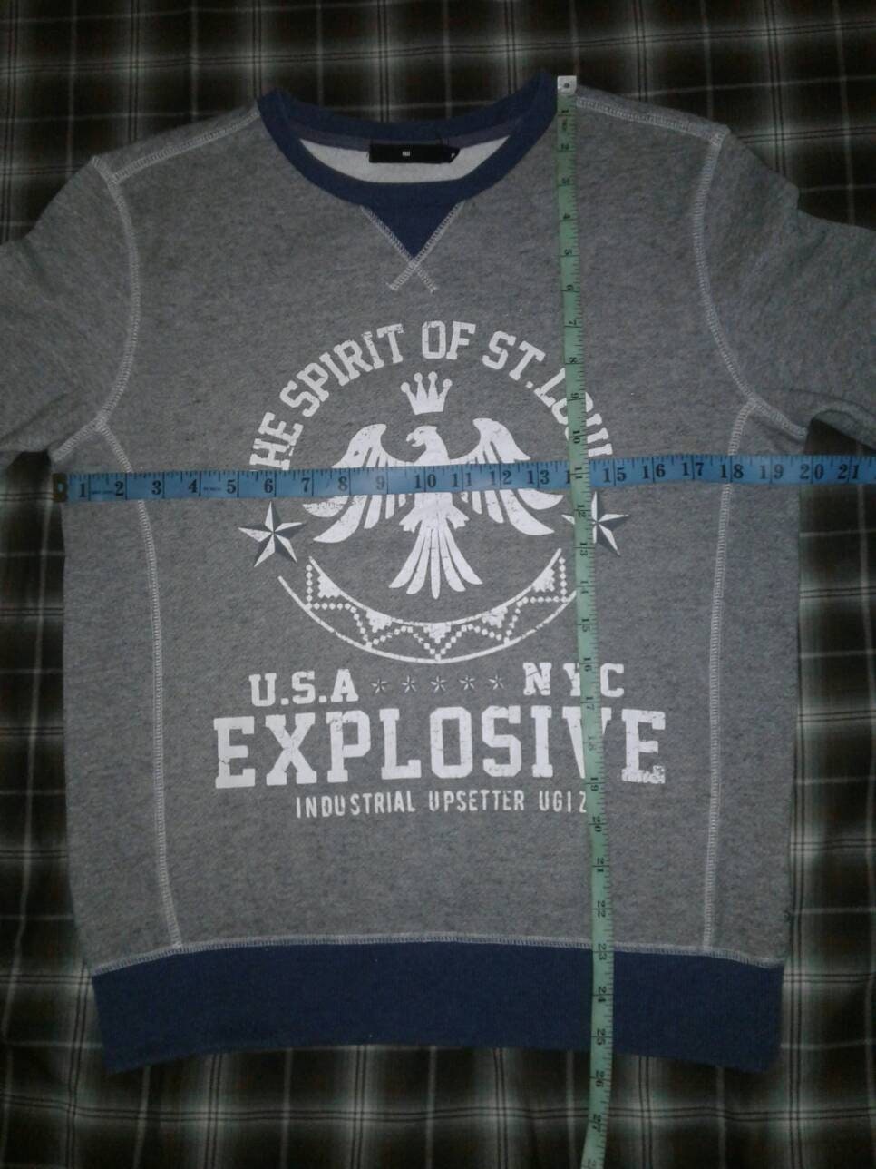 The Spirit Of ST.LOUIS Big Logo Print U.S.A NYC Vintage Sweatshirt Crewneck Sportswear Streetwear  S Saiz RaRe E30