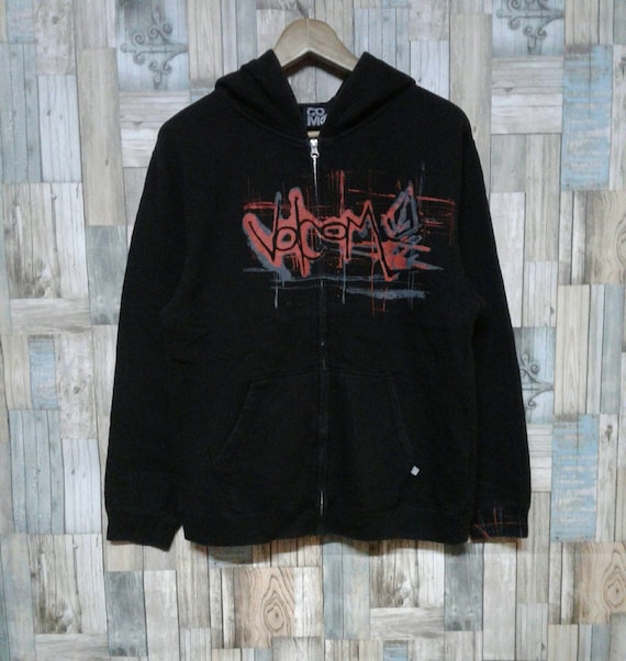 Black Volcom Mens Impact Hoodie Jumper Pullover