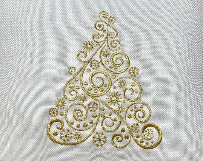 Gold Christmas Tree Pillow