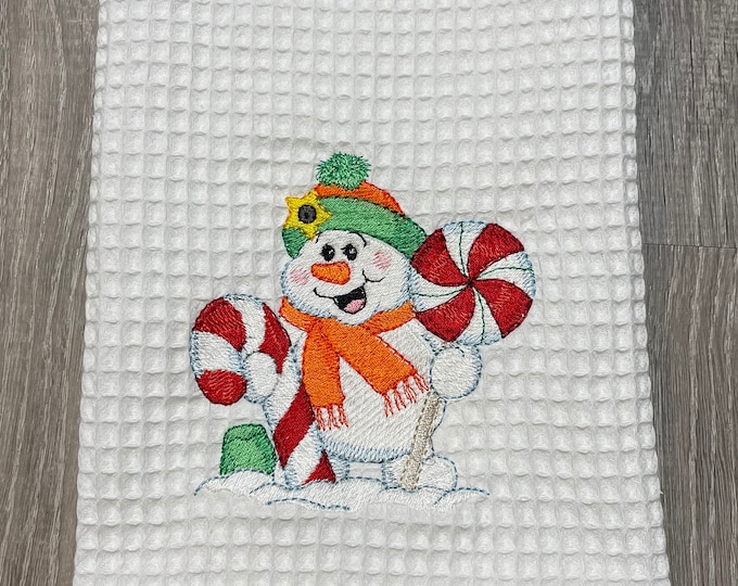 Candy Snowman Kitchen Towel