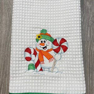 Candy Snowman Kitchen Towel